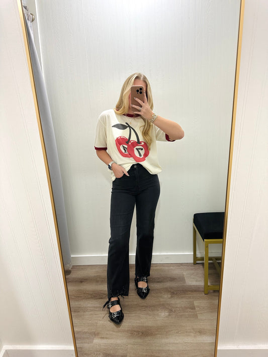 TRACEY WASHED BLACK STRAIGHT LEG JEANS