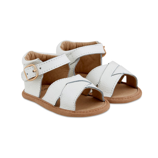 WHITE LEATHER BABY SANDALS