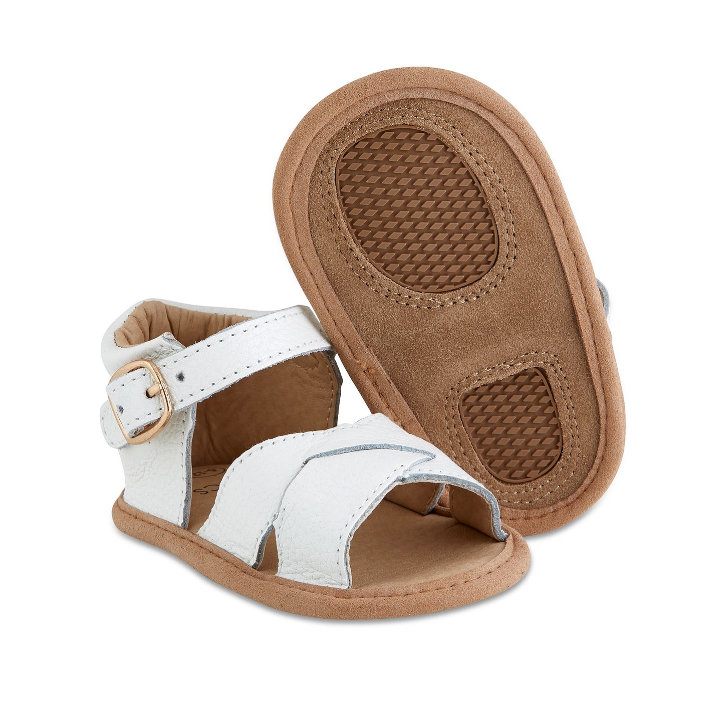 WHITE LEATHER BABY SANDALS