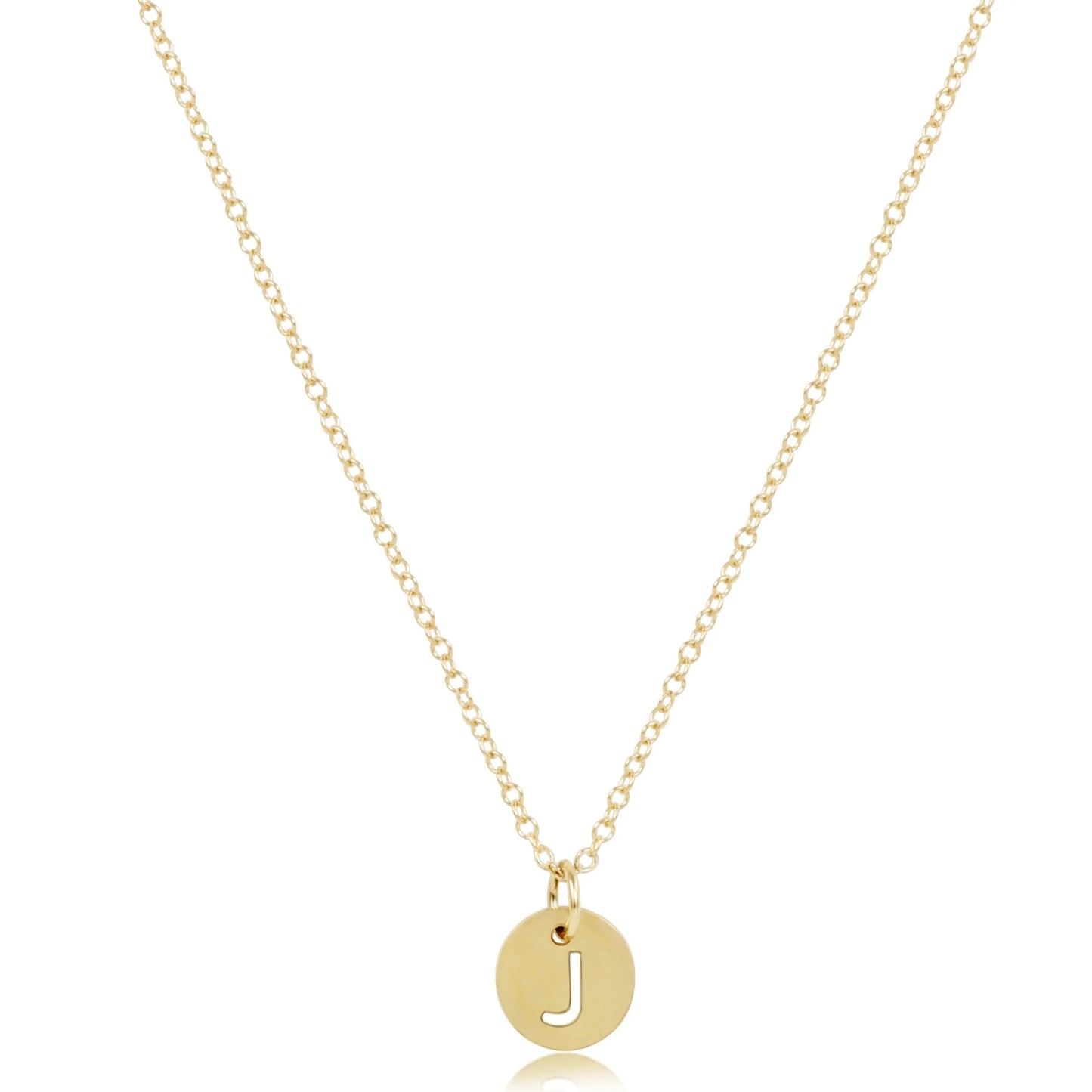 16" NECKLACE GOLD- RESPECT SMALL INITIAL GOLD DISC