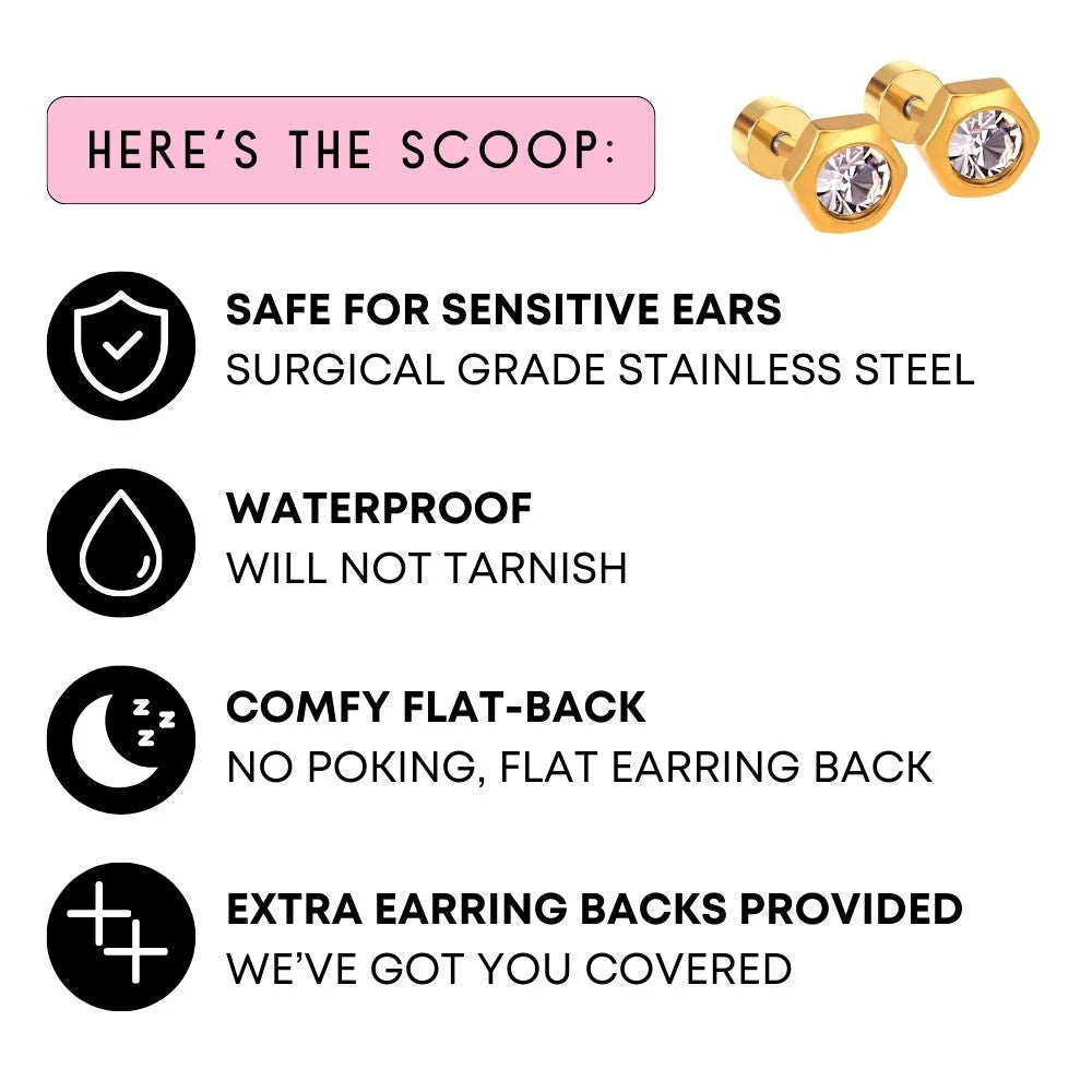 MADISON CLEAR- SCREWBACK STUD