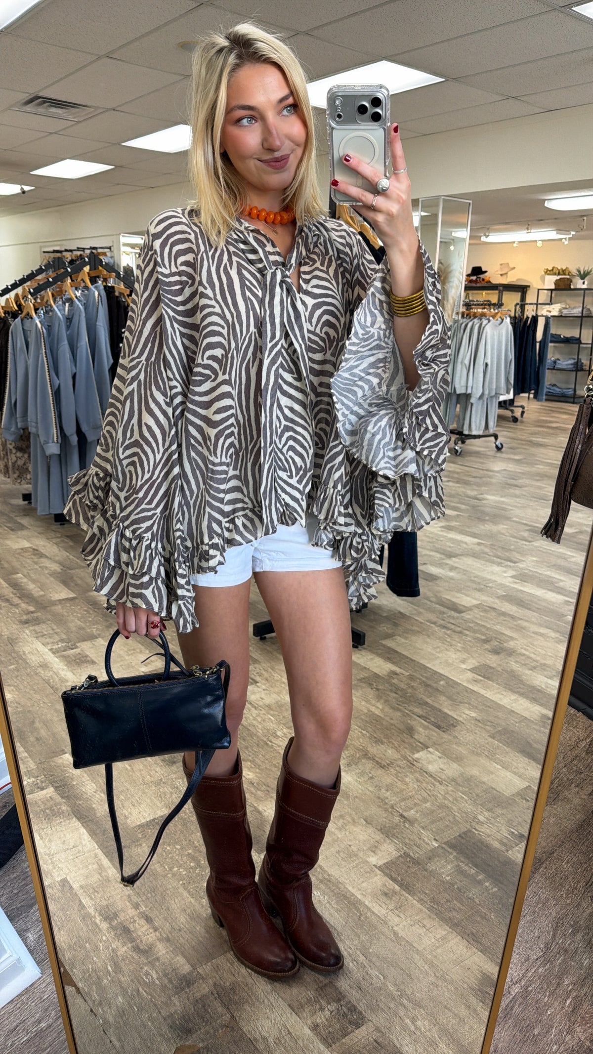 Zebra High Low Blouse