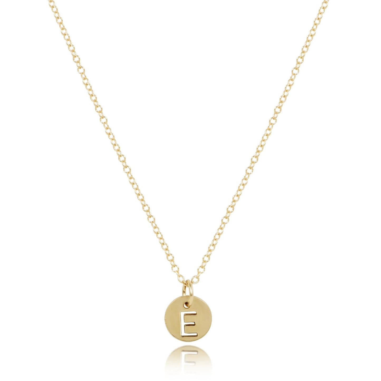 16" NECKLACE GOLD- RESPECT SMALL INITIAL GOLD DISC