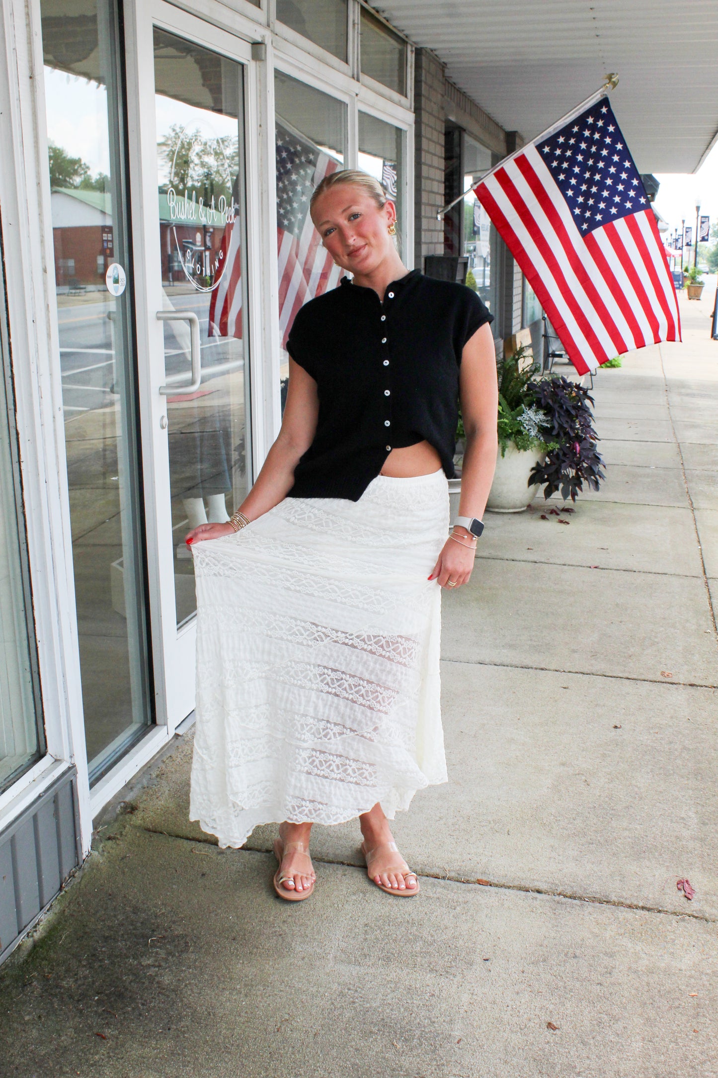 LACE KNITTED MAXI SKIRT