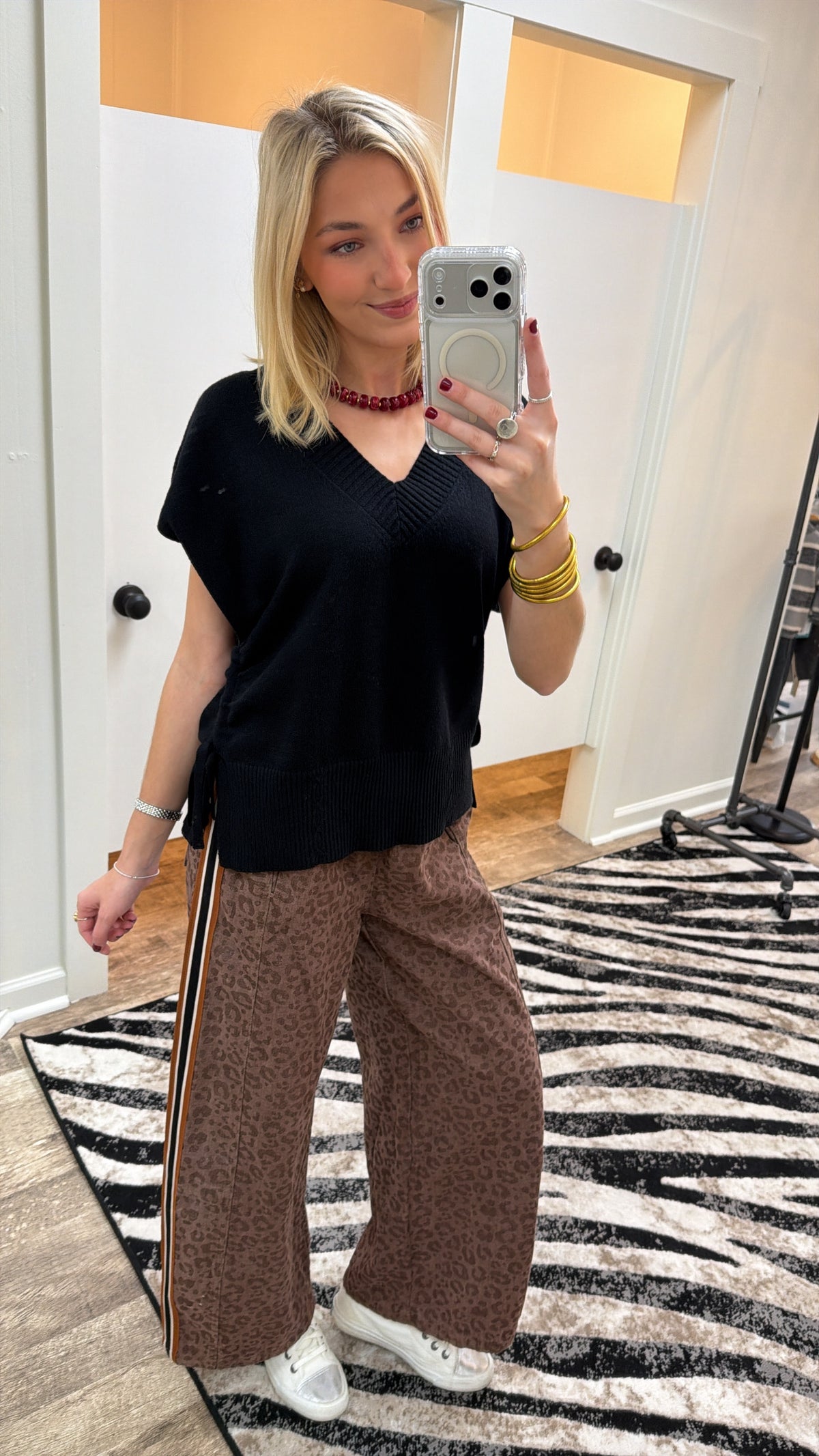 V-Neck Dolman Popover Sweater With Ties