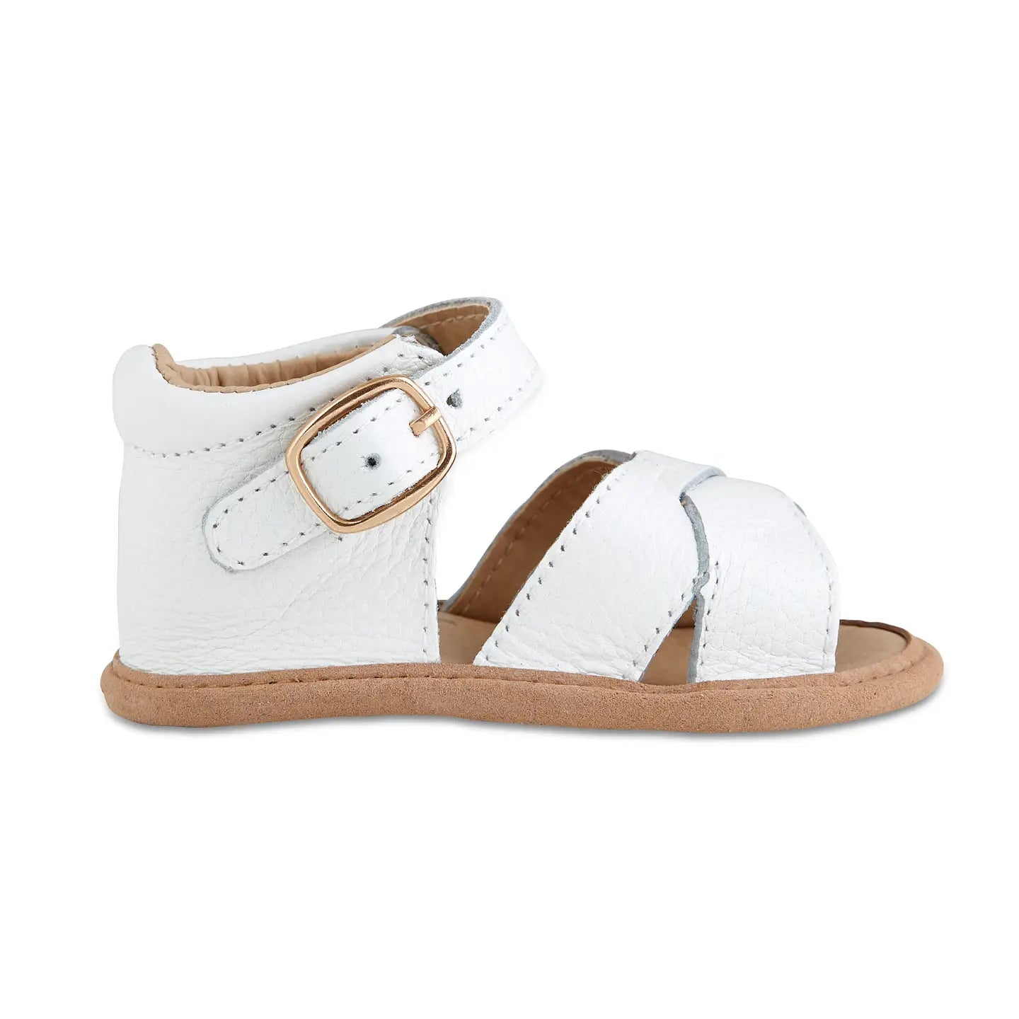 WHITE LEATHER BABY SANDALS