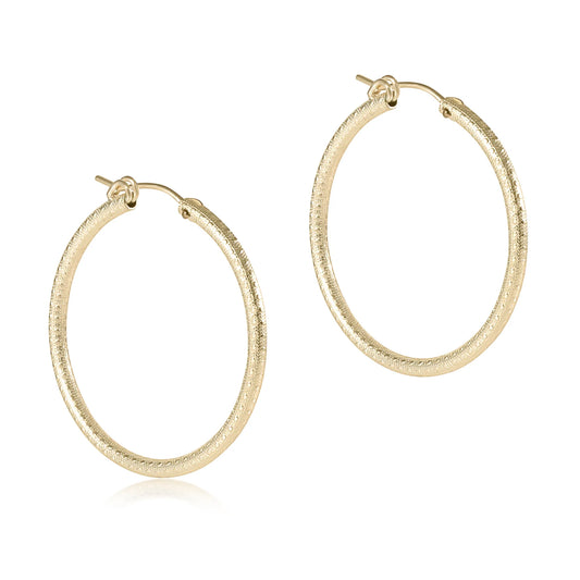 ROUND GOLD 1.25" HOOP- TEXTURED
