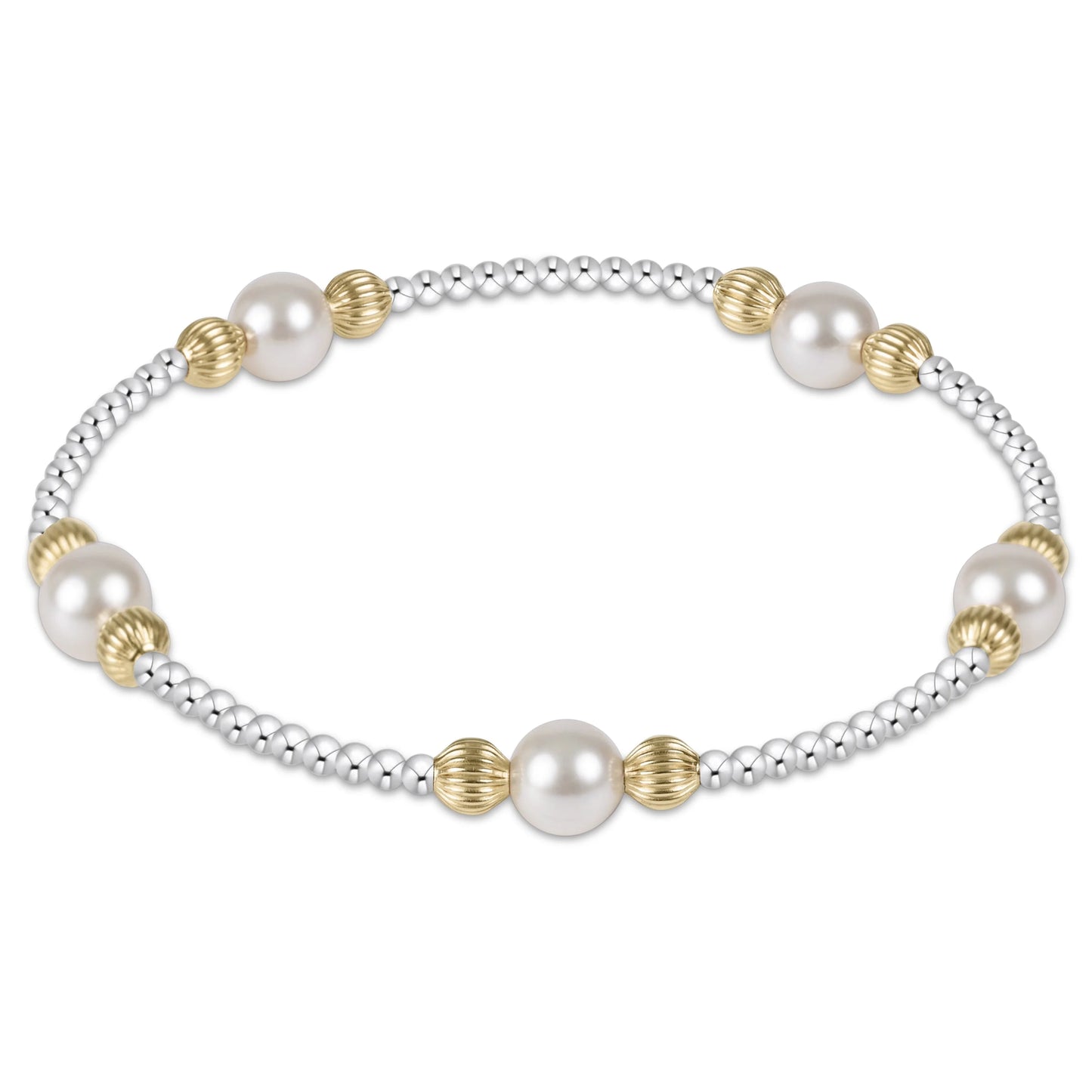 PURPOSE PEARL 6MM DIGNITY MIXED METAL BRACELET