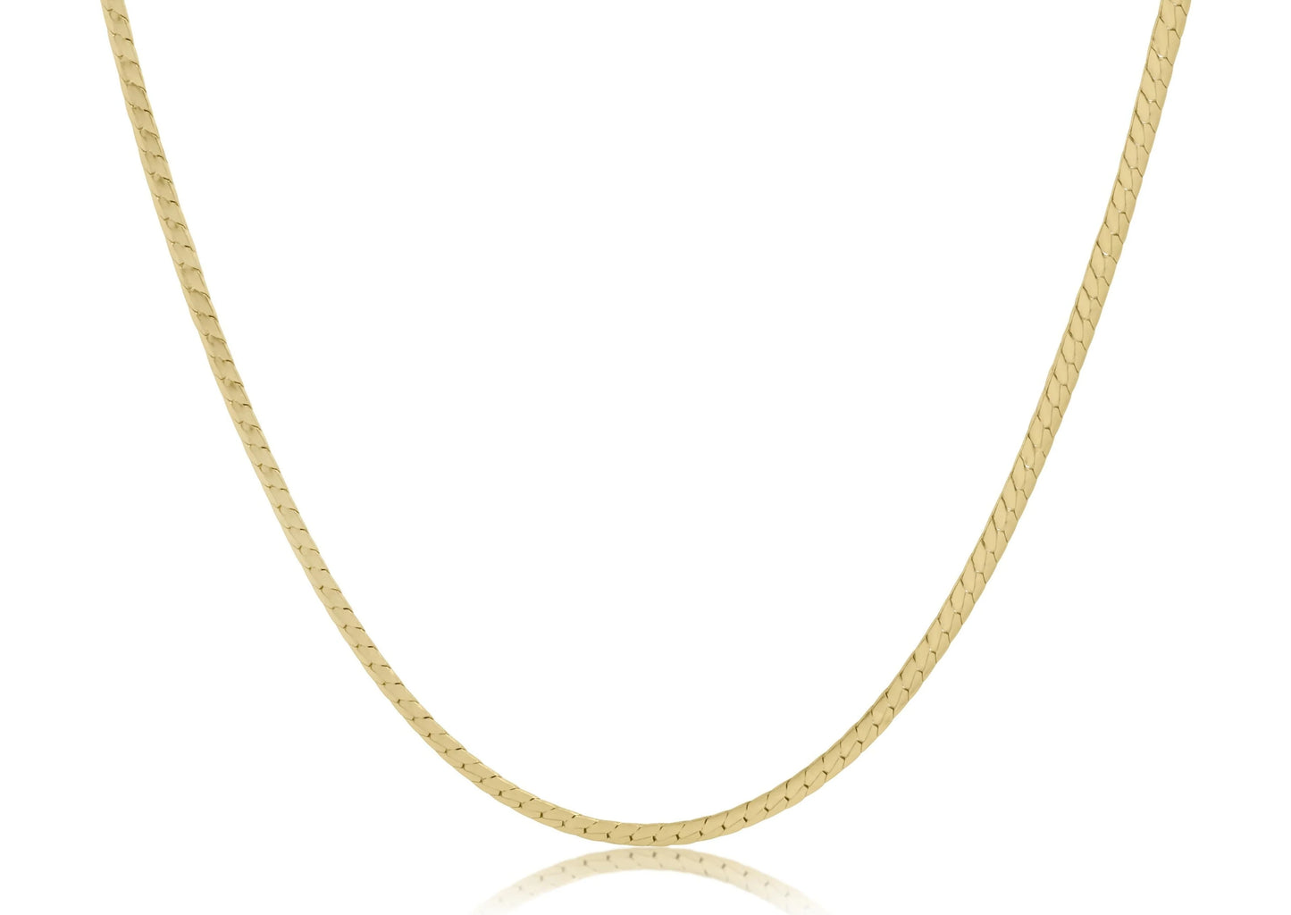 15” CHOKER HERRINGBONE CHAIN- GOLD