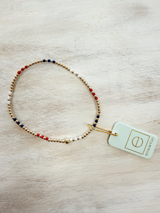 HOPE JOY PATTERN 2MM BEAD BRACELET- FIRECRACKER