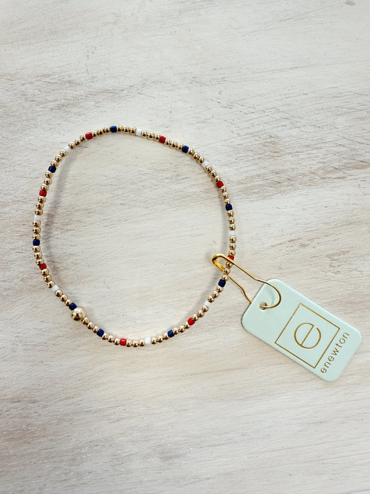 HOPE SINCERITY PATTERN 2MM BEAD BRACELET- FIRECRACKER