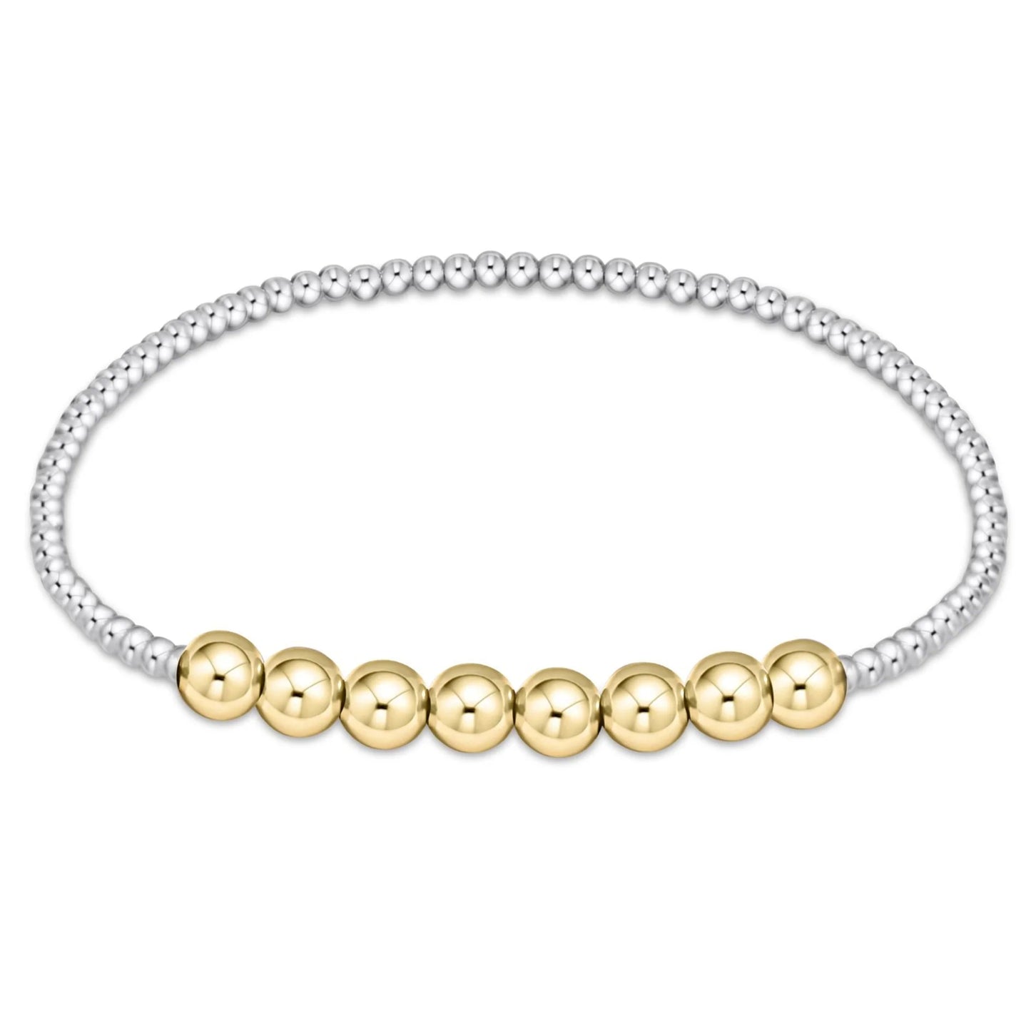 BEADED BLISS 2.5MM BEAD BRACELET- 5MM MIXED METAL