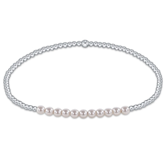 STERLING BLISS 2MM BEAD BRACELET- PEARL