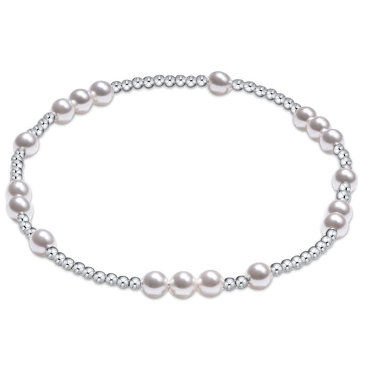 HOPE UNWRITTEN STERLING 4MM BEAD BRACELET- PEARL