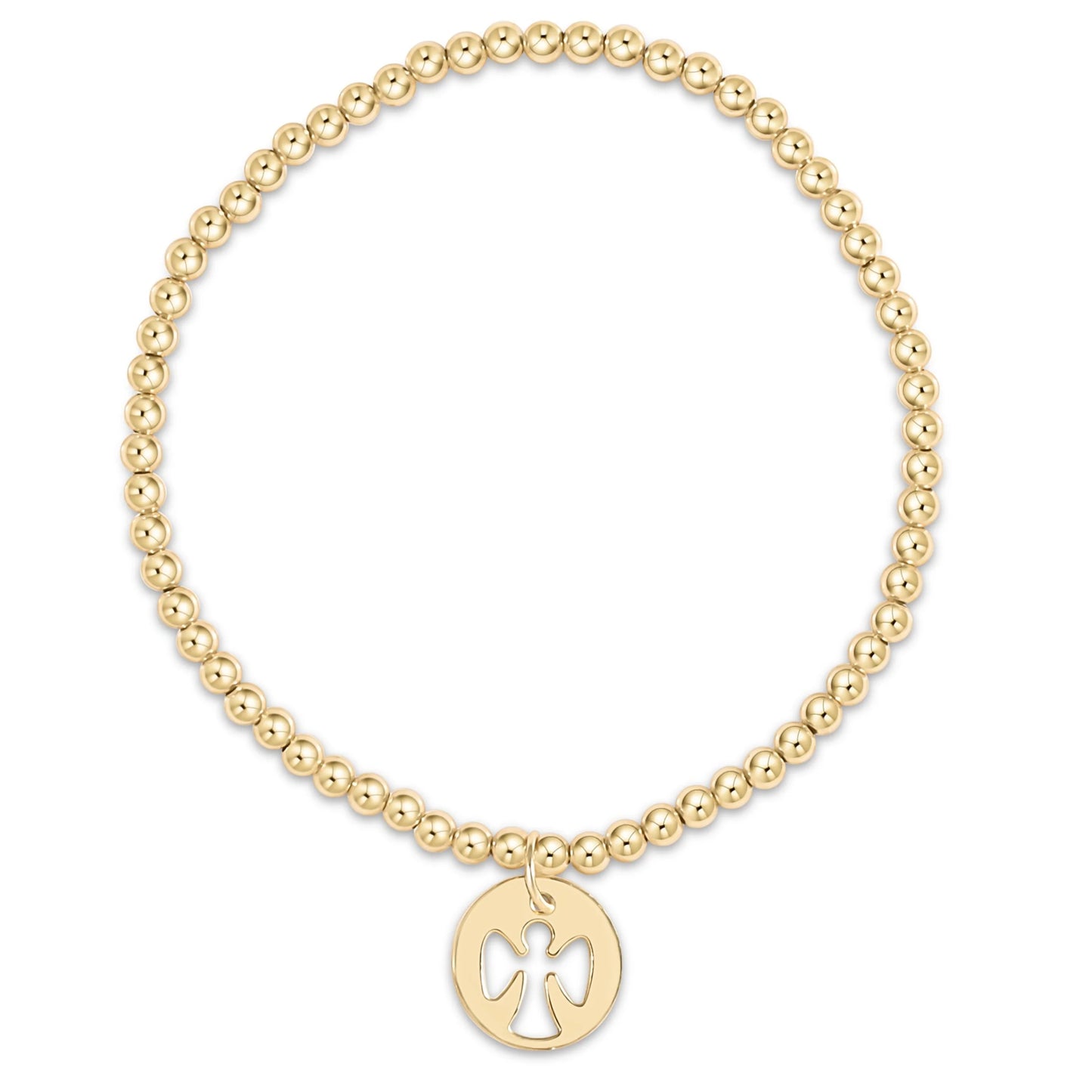 CLASSIC GOLD 3MM BEAD BRACELET- GUARDIAN ANGEL