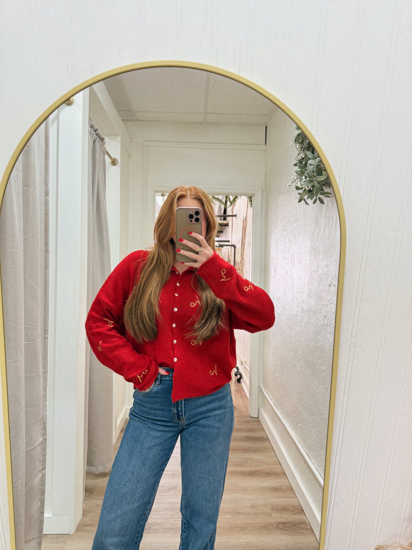 PIPER CARDIGAN | HOLIDAY RED