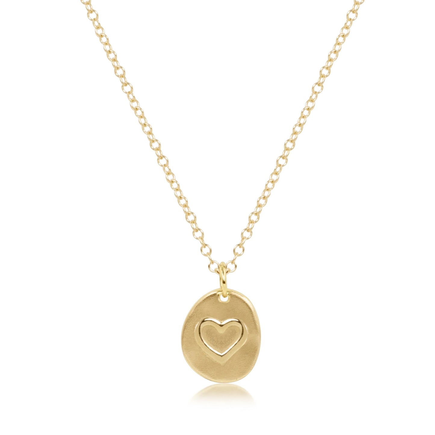 16" NECKLACE GOLD- INSPIRE LOVE SMALL GOLD CHARM
