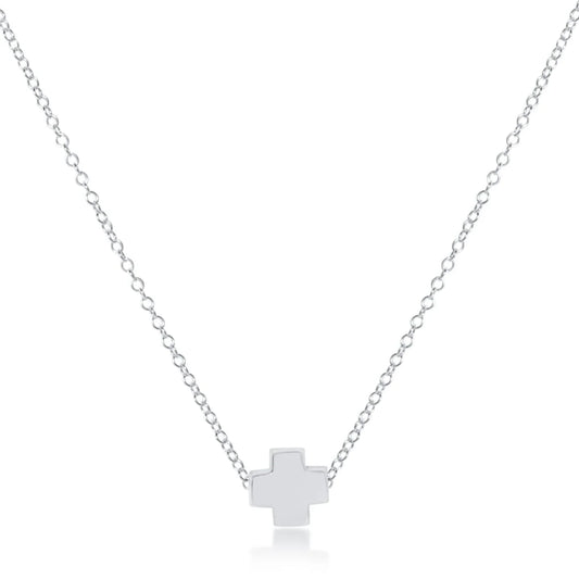 16” STERLING SIGNATURE CROSS NECKLACE- STERLING