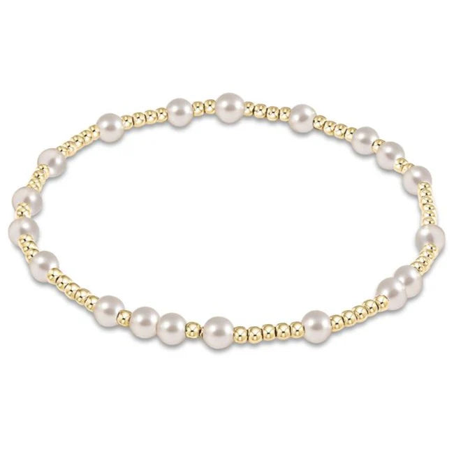 EXTENDS- HOPE UNWRITTEN 4MM BEAD BRACELET- PEARL