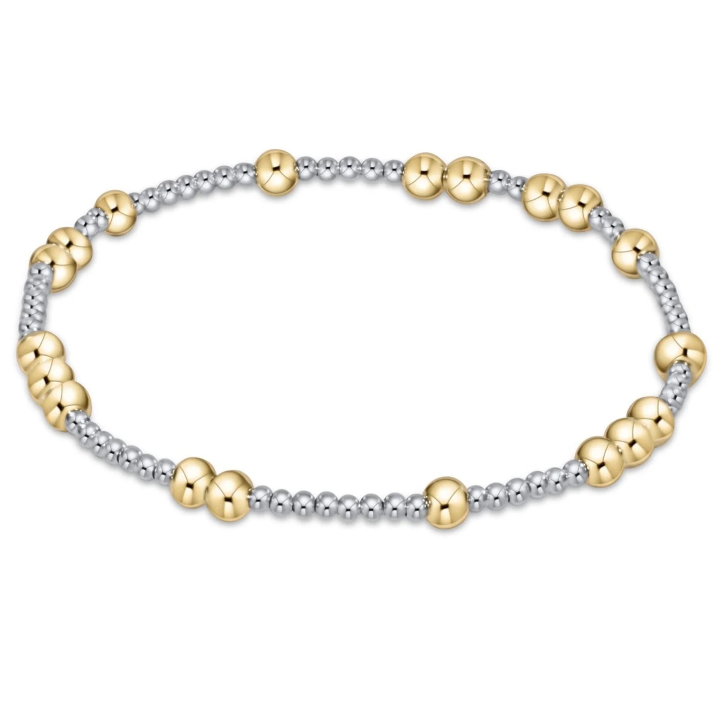 EXTENDS- HOPE UNWRITTEN 4MM BEAD BRACELET- MIXED METAL