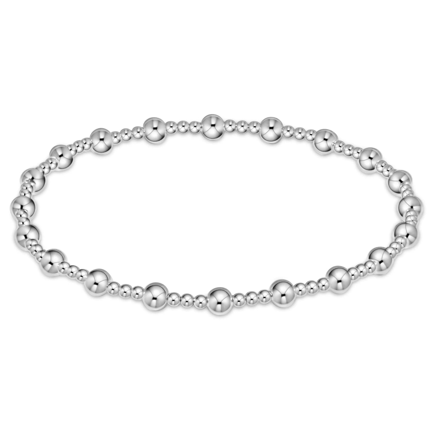 CLASSIC SINCERITY PATTERN 4MM BEAD BRACELET- STERLING