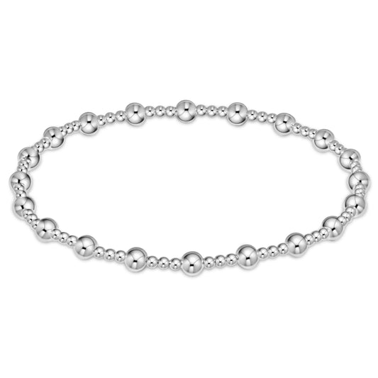 CLASSIC SINCERITY PATTERN 4MM BEAD BRACELET- STERLING