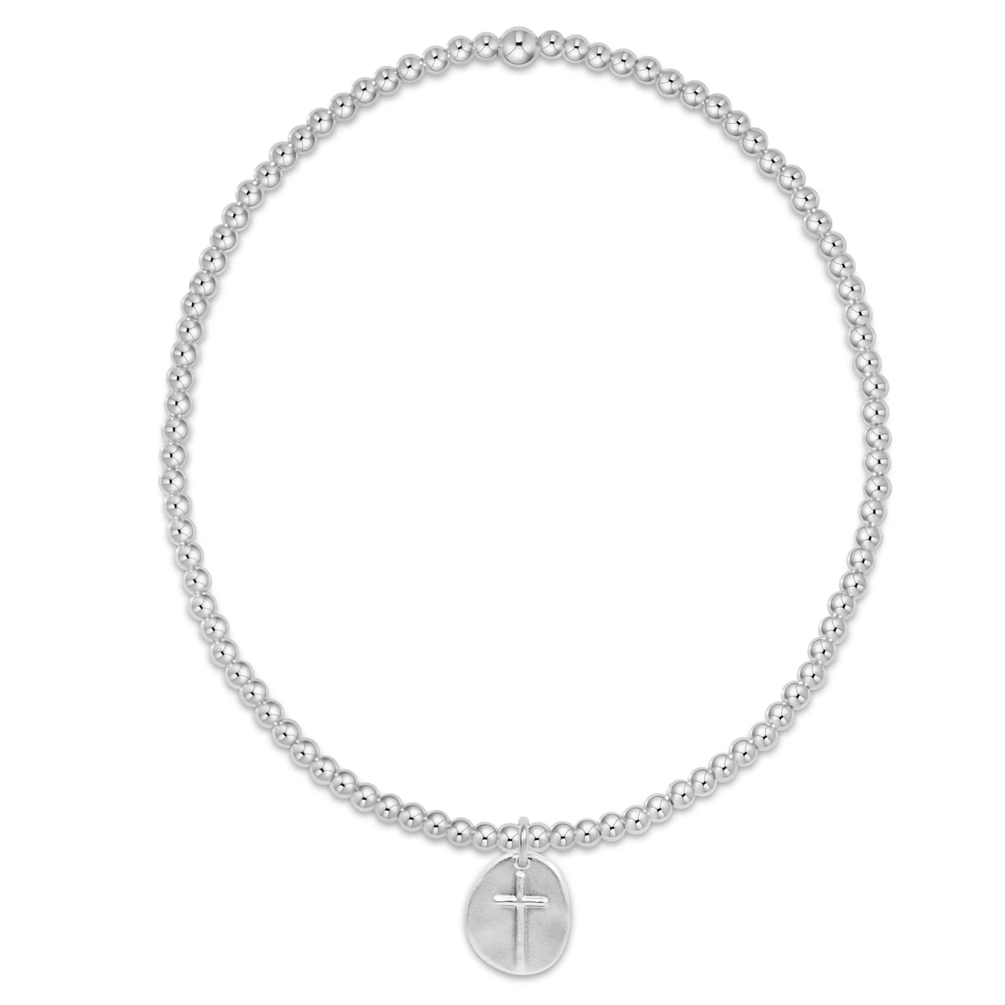 CLASSIC STERLING 2MM BEAD BRACELET- INSPIRE SMALL STERLING CHARM