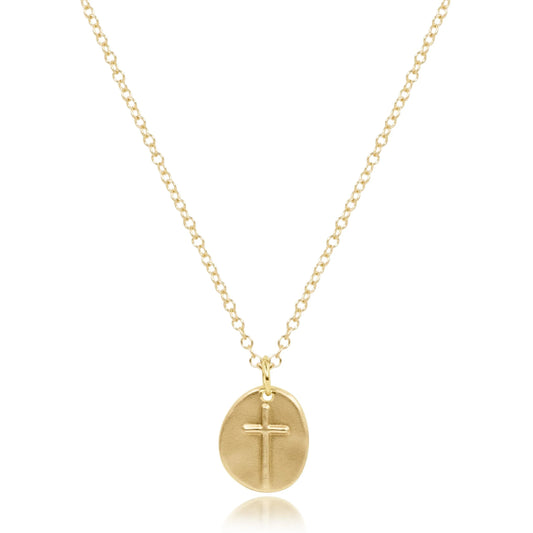 16" NECKLACE GOLD- INSPIRE SMALL GOLD CHARM
