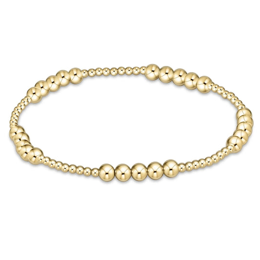 CLASSIC GOLD BLISSFUL PATTERN 2MM BEAD BRACELET- 4MM
