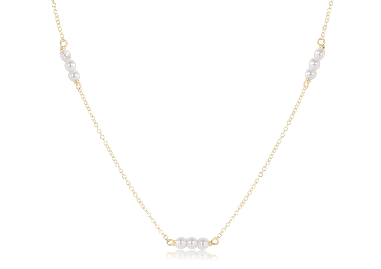 15" CHOKER JOY SIMPLICITY CHAIN GOLD- 3MM PEARL