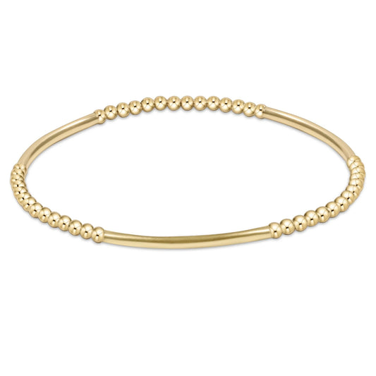 BLISS BAR GOLD PATTERN 2.5MM BEAD BRACELET