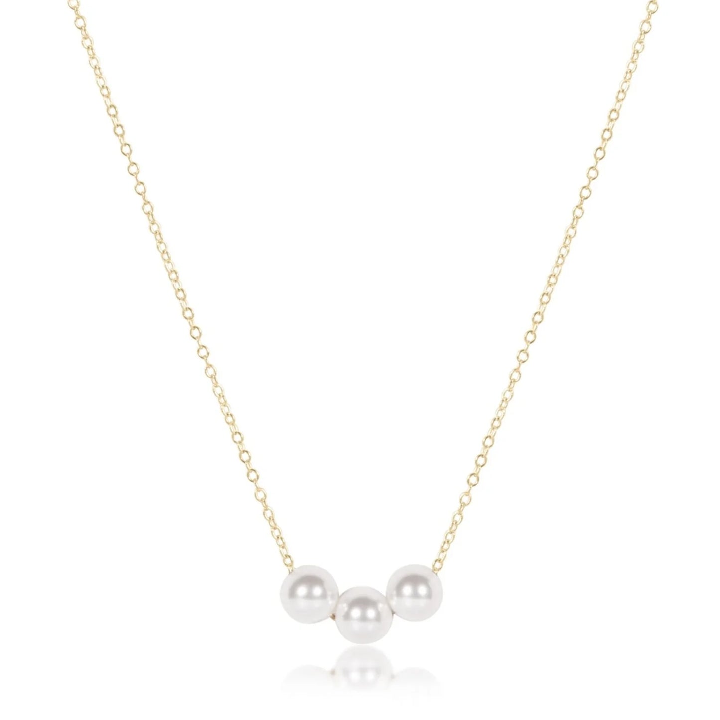 16” JOY 6MM GOLD NECKLACE- PEARL