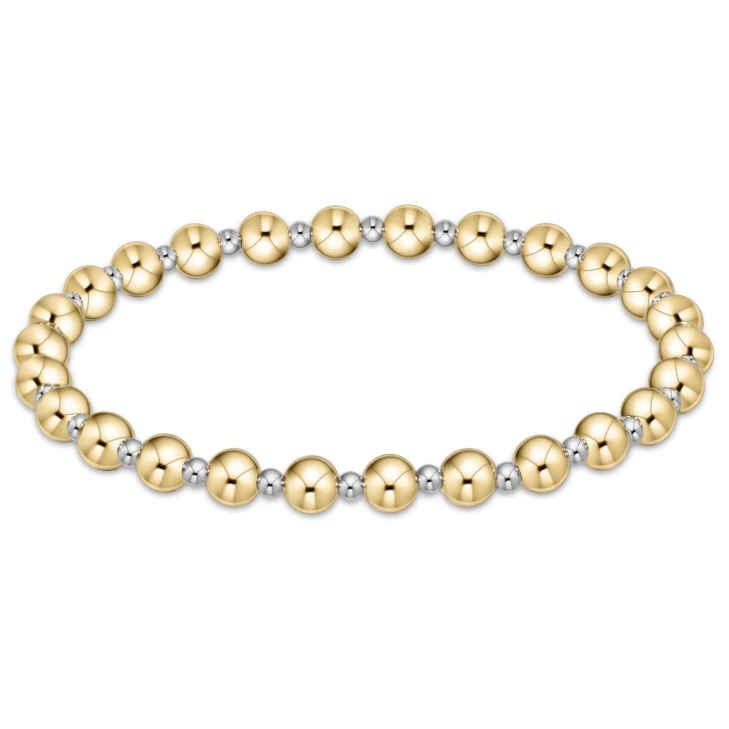 CLASSIC GRATEFUL PATTERN 5MM BEAD BRACELET- MIXED METAL