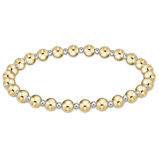 CLASSIC GRATEFUL PATTERN 5MM BEAD BRACELET- MIXED METAL