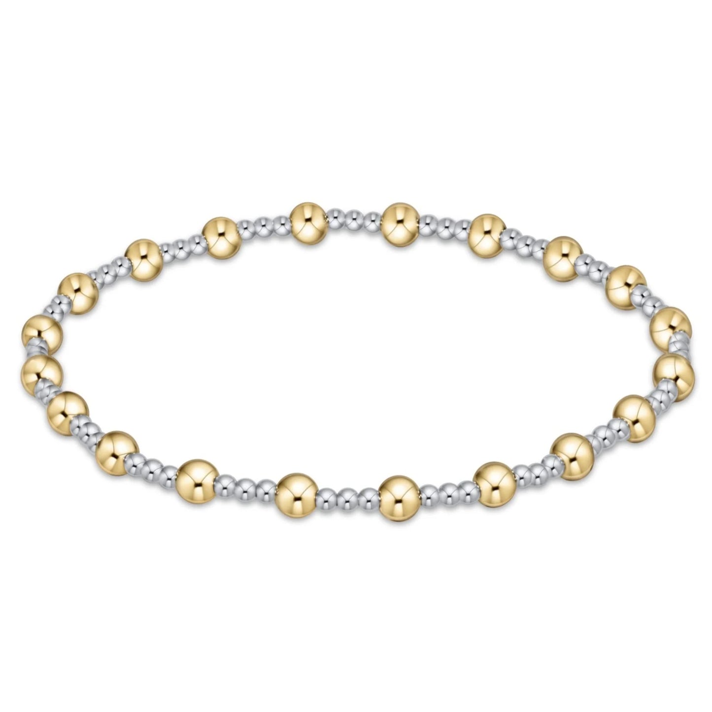 SINCERITY PATTERN 4MM BEAD BRACELET- MIXED METAL