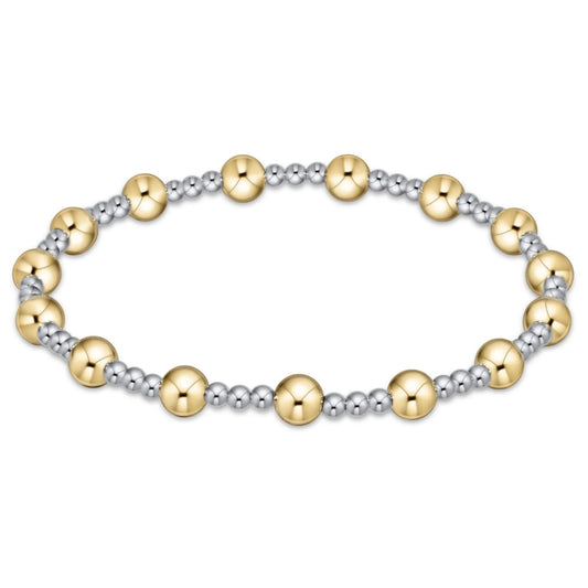 SINCERITY PATTERN 5MM BEAD BRACELET- MIXED METAL