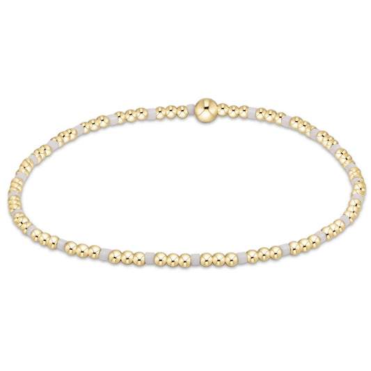 EGIRL HOPE SINCERITY PATTERN 2MM BEAD BRACELET- WHITE