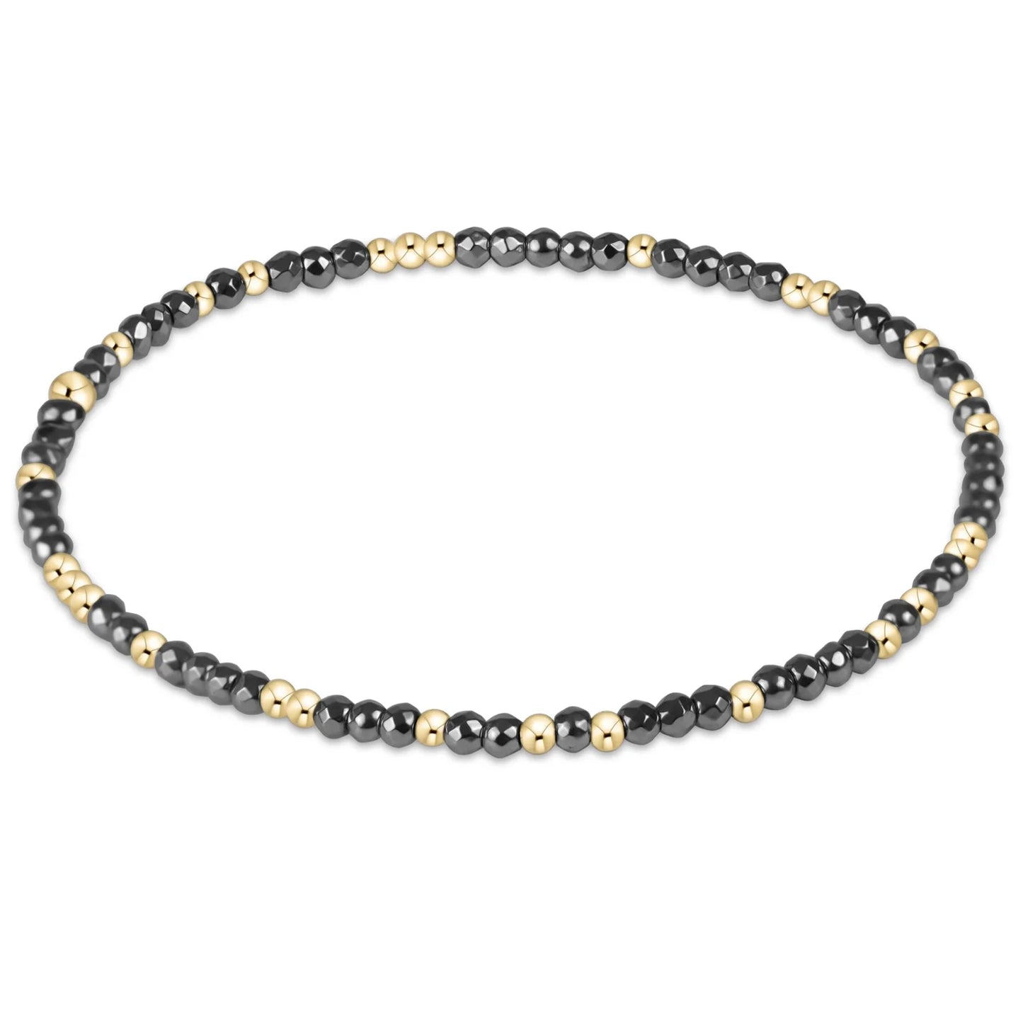 HOPE UNWRITTEN FACETED HEMATITE 2MM BEAD BRACELET