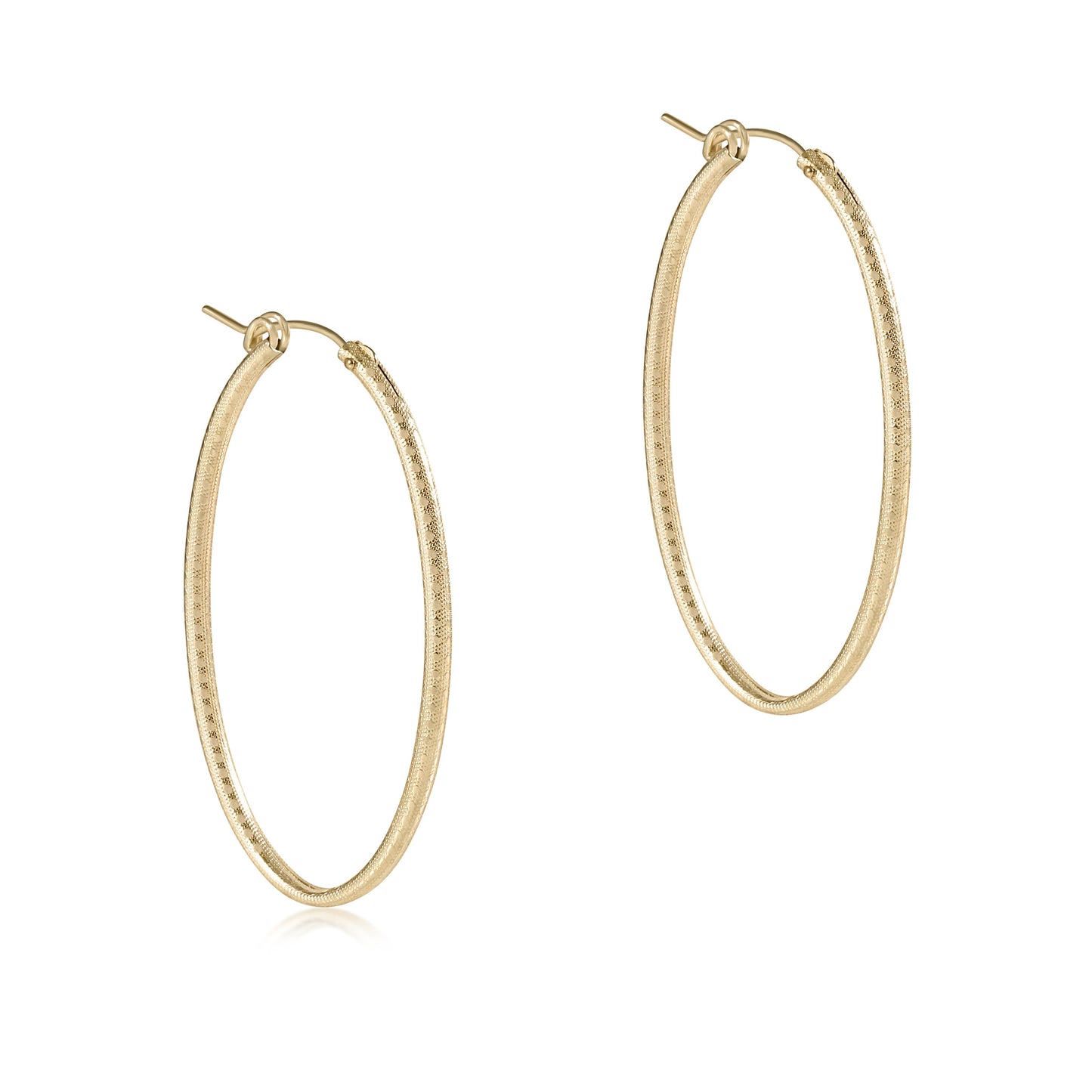 OVAL GOLD 2" HOOP-TEXTURED