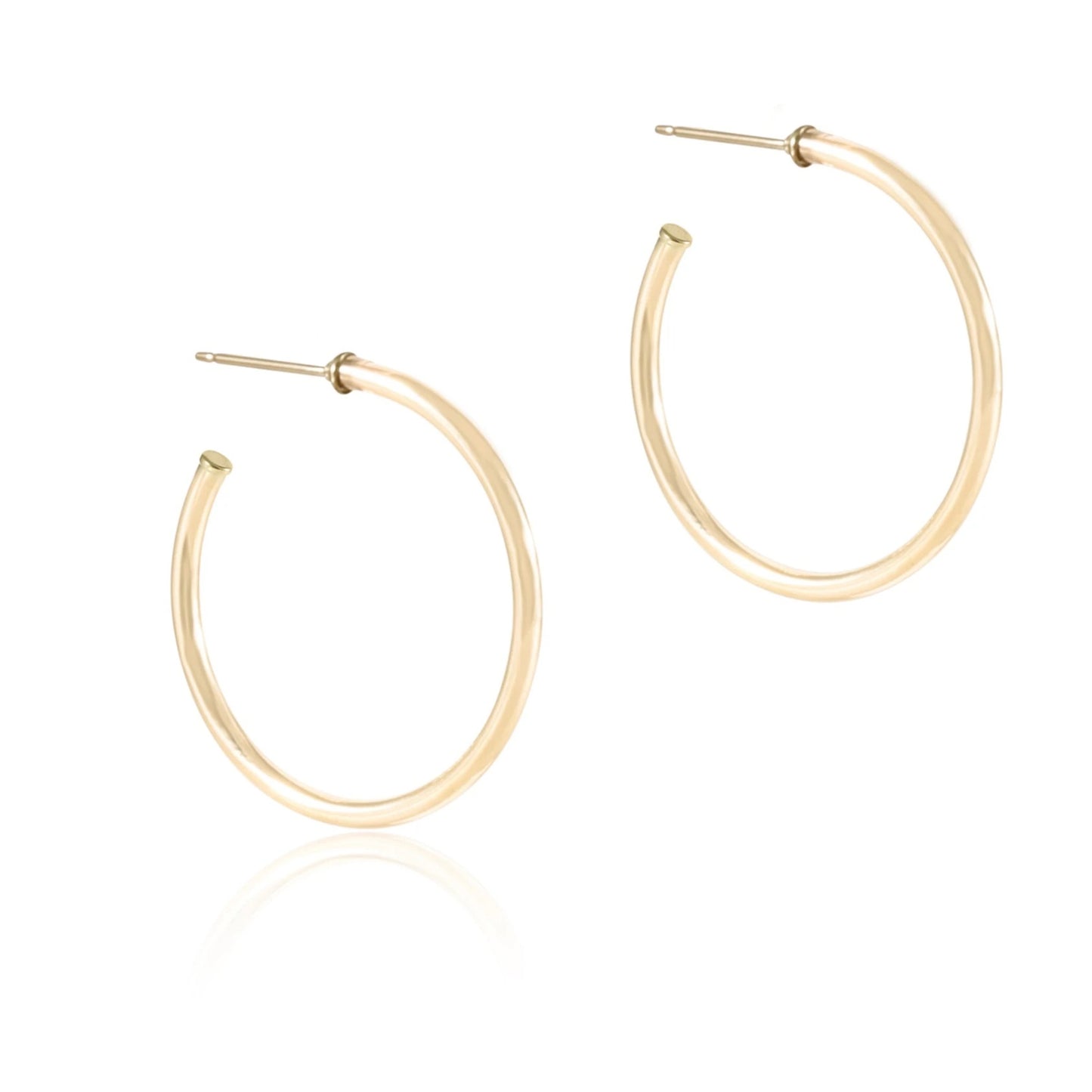 ROUND GOLD 1.25" POST HOOP - 2MM - SMOOTH