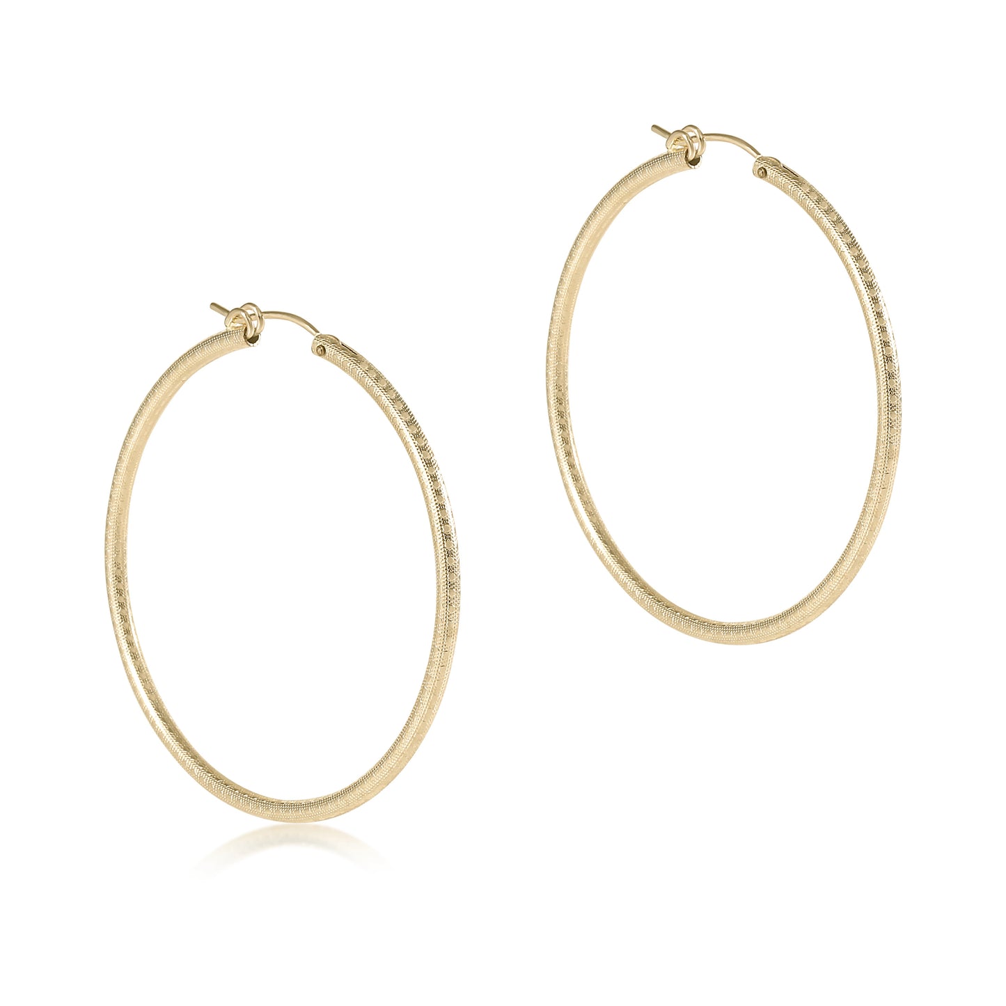 ROUND GOLD 2" HOOP- TEXTURED