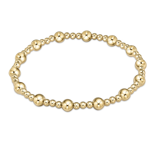 CLASSIC SINCERITY PATTERN 5MM BEAD BRACELET- GOLD