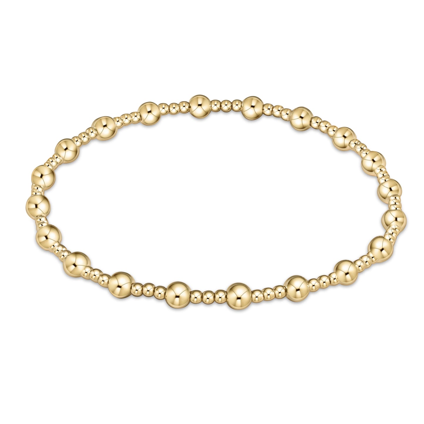 CLASSIC SINCERITY PATTERN 4MM BEAD BRACELET- GOLD