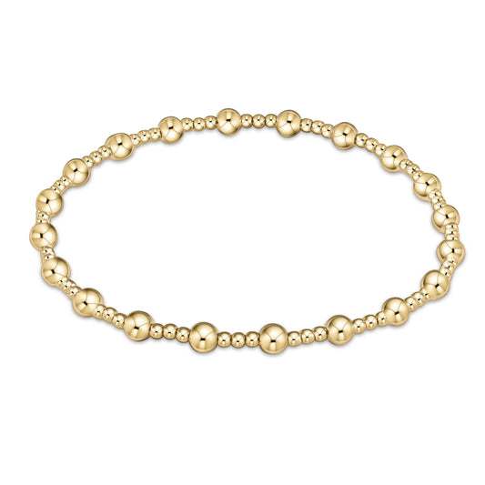 CLASSIC SINCERITY PATTERN 4MM BEAD BRACELET- GOLD