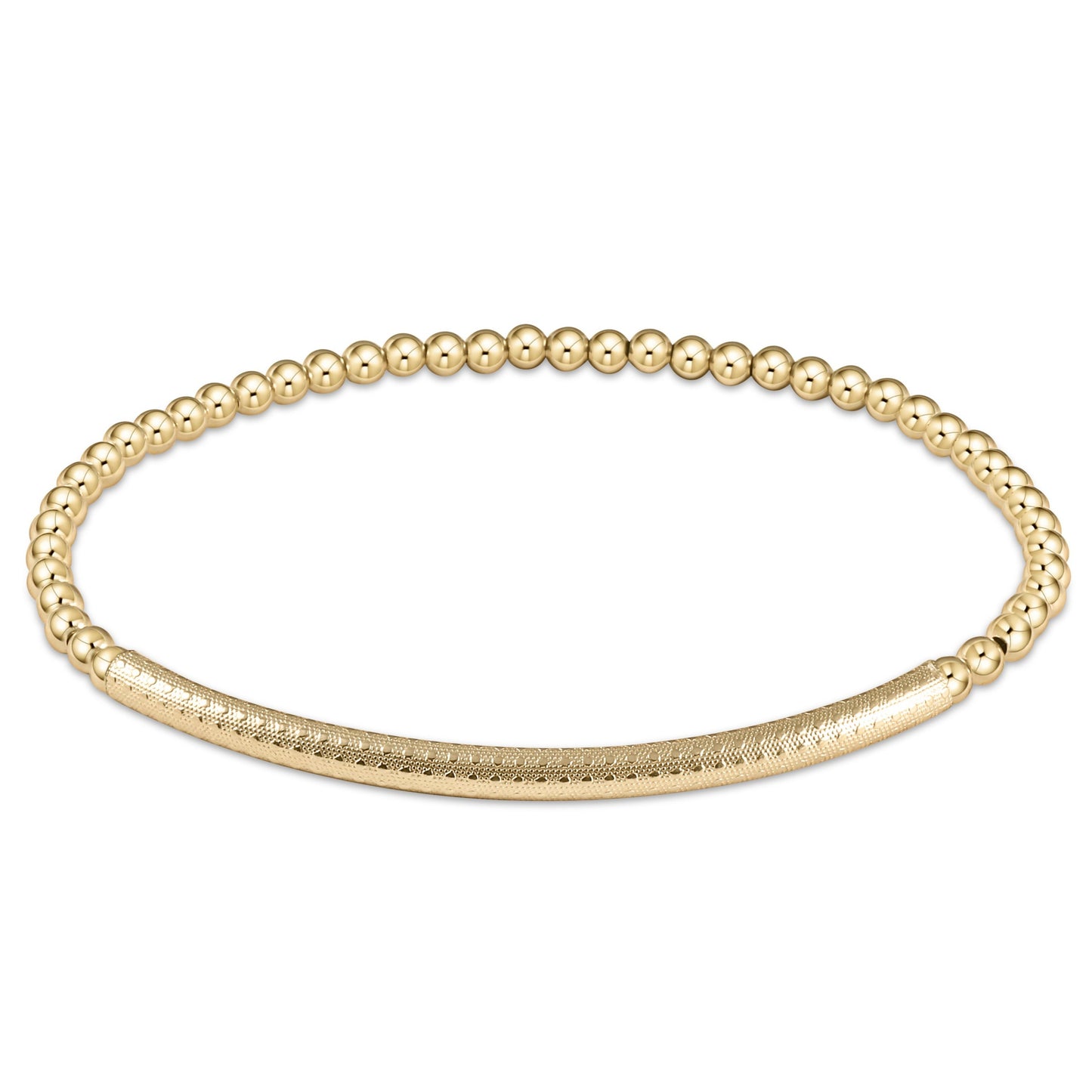 CLASSIC GOLD 3MM BEAD BRACELET- BLISS BAR TEXTURED