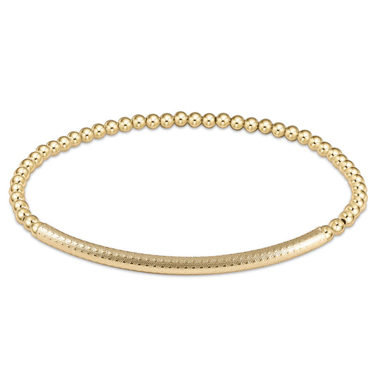 CLASSIC GOLD 3MM BEAD BRACELET- BLISS BAR TEXTURED