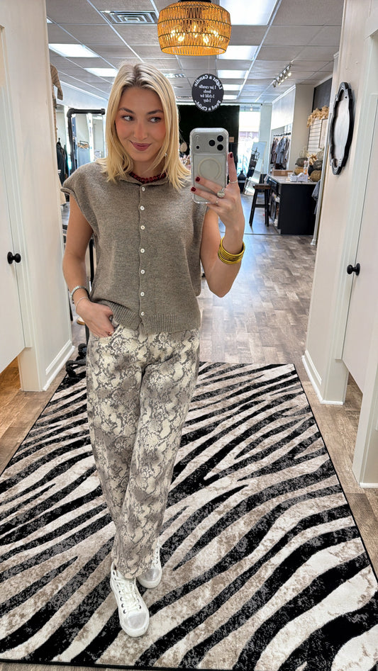 Vintage Snakeskin Barrel Jean