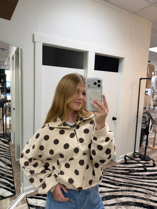 Polka Dot Half-Zip