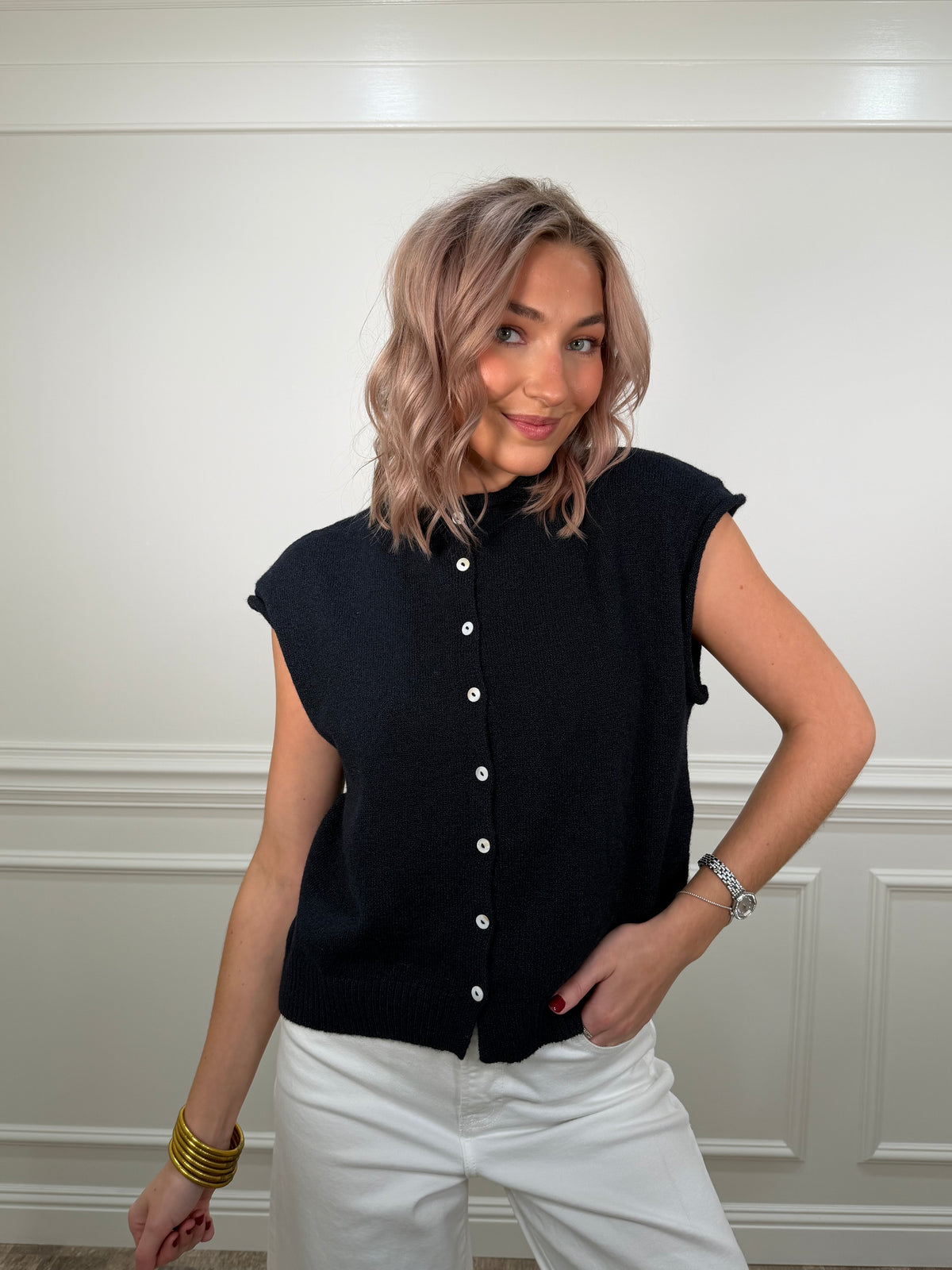 Piper Vest Cardigan | Navy
