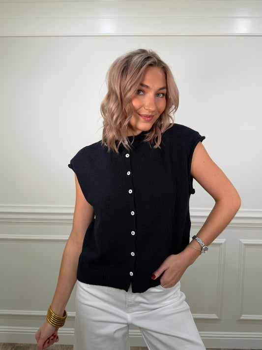 Piper Vest Cardigan | Navy